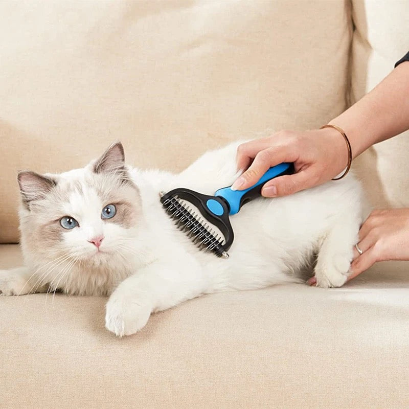 2-in-1 Hair Removal Comb – Dematting & Deshedding Grooming Tool for Dogs