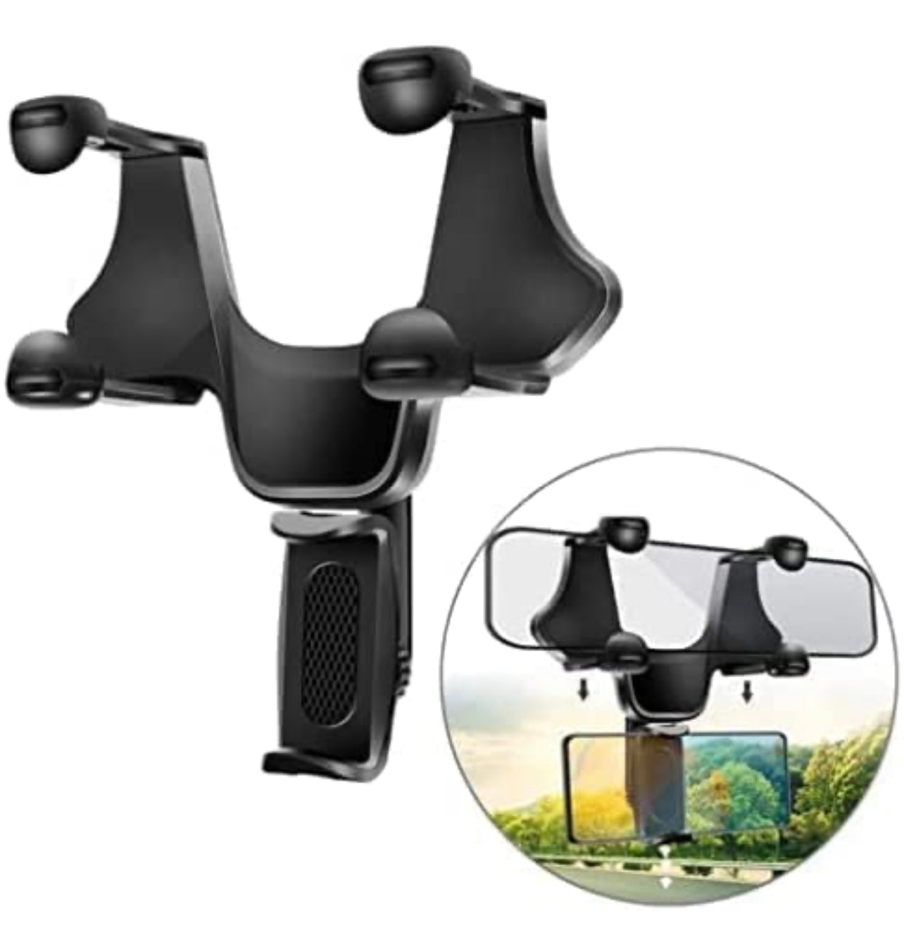 Adjustable Anti-Shake Car Rearview Mirror Mobile Phone