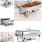 Stainless Steel Chafing Dish 10L – Single Tray Buffet Warmer with Lid, Frame & 2 Fuel Holders