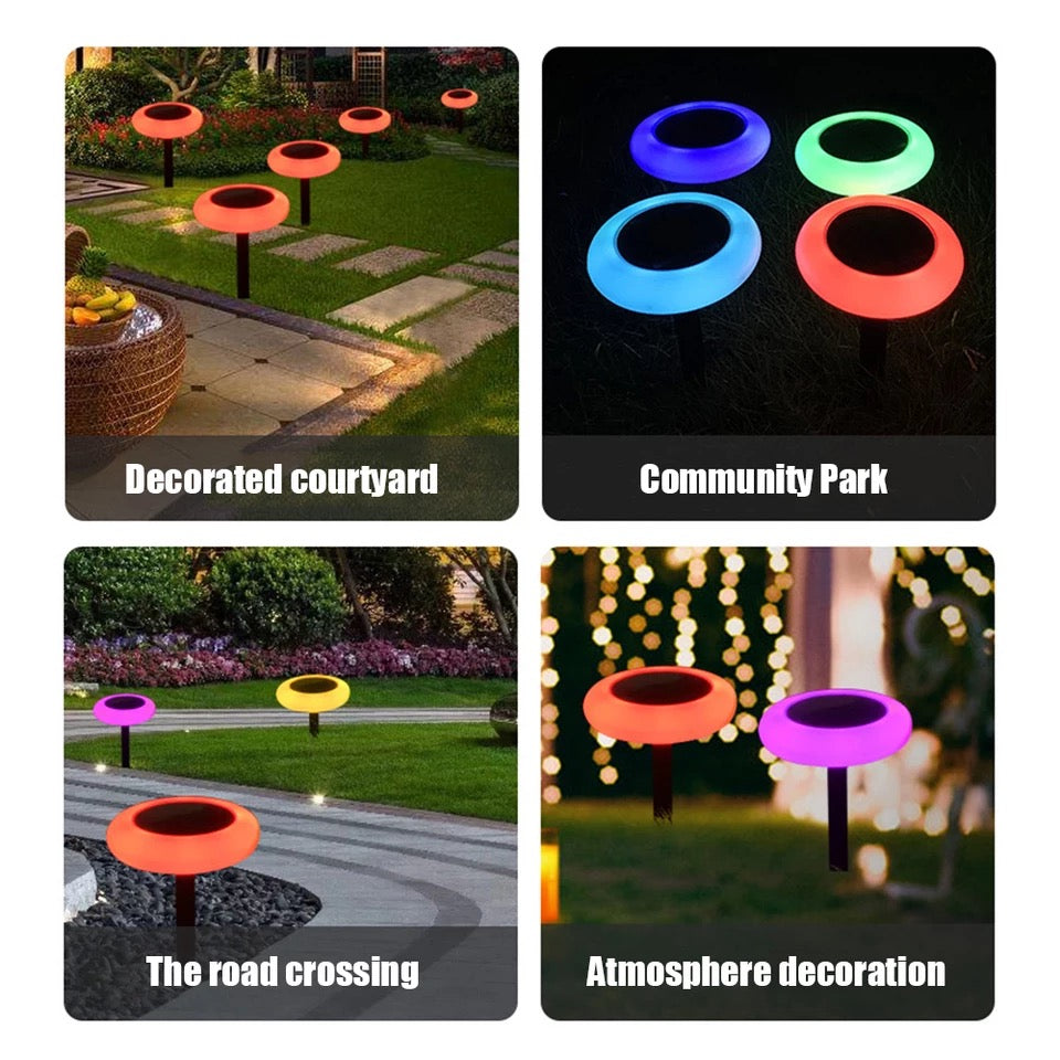 Solar Powered LED Ground Plug Light Color Gradient Waterproof Garden Landscape Lawn Lamp Outdoor Landscape Lighting Lamp
