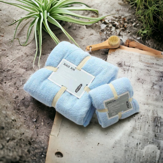 Bath Towel and Hand Towel 2 Pcs Gift set Coral Fleece