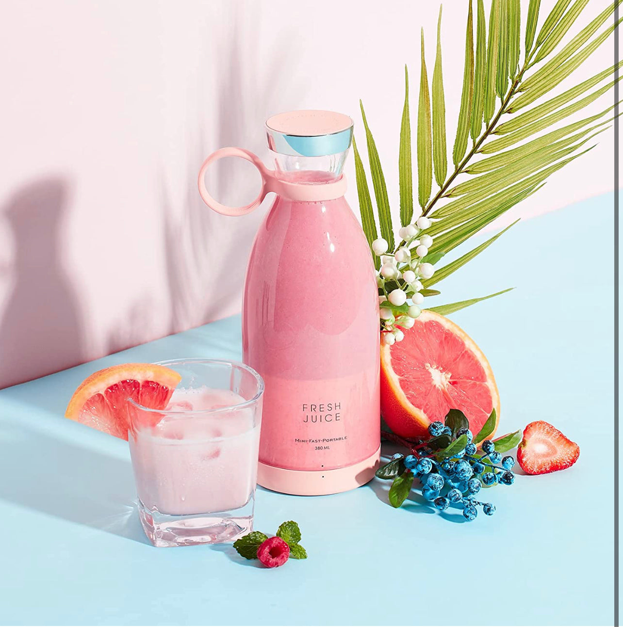 Portable Mini Fast Blender 380ml Juicer Cup with Wireless Charger