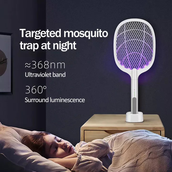 NEW 2 in 1 Electronic Mosquito Swatter and Mosquito Killer Lamp Rechargeable Mosquitoes Trap Lamp & Mosquito Racket Anti-mosquito Household