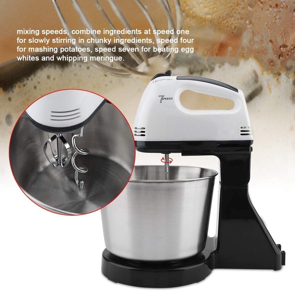 RAF R.6637 2-in-1 Electric Hand & Stand Mixer with Bowl – 250W, 7 Speed, Stainless Steel Attachments
