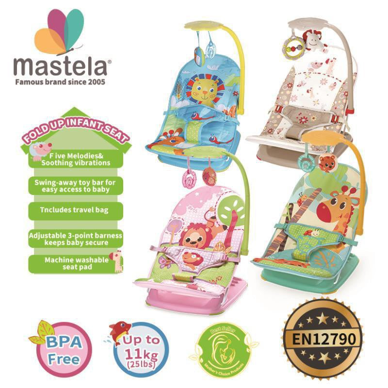 Mastela Fold Up Infant Seat + Toys