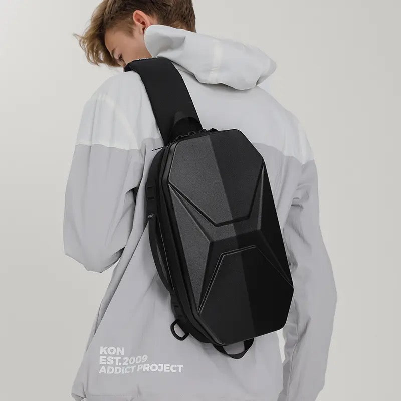 Hard Shell Chest Bag Male Waterproof Shoulder Bags Men Fashion Short Trip Messenger Bag USB Charging Crossbody Bag Teenage