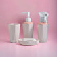 4pcs Plain Lotion Dispenser & Gargle Cup & Soap Box Set