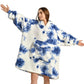 Huggle Kids Multi-Colour Oversized Hoodie Blanket – Sherpa Fleece, One Size, Super Soft & Lightweight