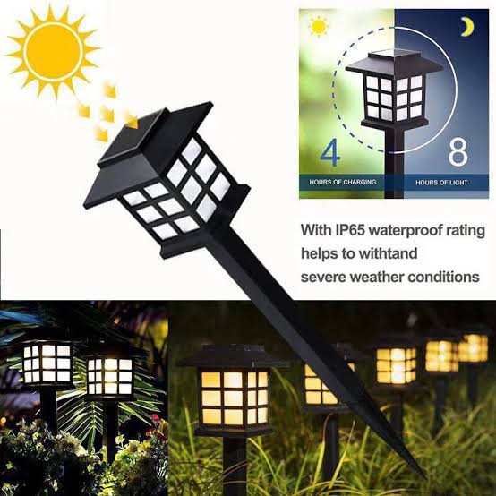 Solar Powered LED Light Outdoor Rain-proof Walkway Yard Garden Lamp 6pc Set