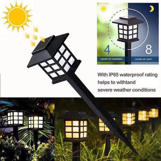 Solar Powered LED Light Outdoor Rain-proof Walkway Yard Garden Lamp 6pc Set