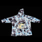 Huggle Kids Multi-Colour Oversized Hoodie Blanket – Sherpa Fleece, One Size, Super Soft & Lightweight