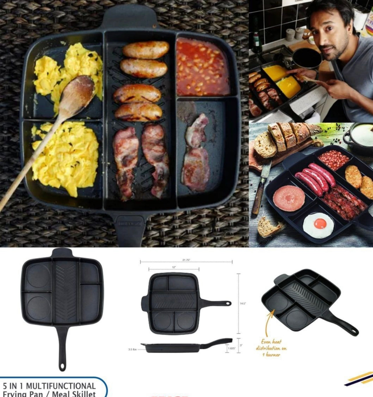 Multifunction 5:1 Grill/Frying Pan