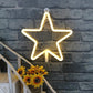 Star Neon Sign Lamp 29cm x 2.3cm x 29cm Pink, Blue Warm White USB & Battery Operated
