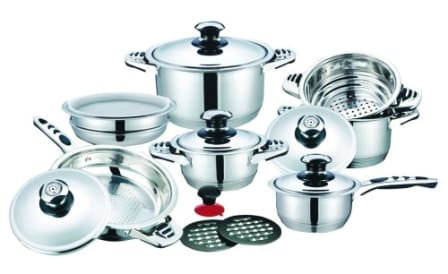 21 Piece High Quality Stainless Steel Dolphin Cookware Set – Megamall ...