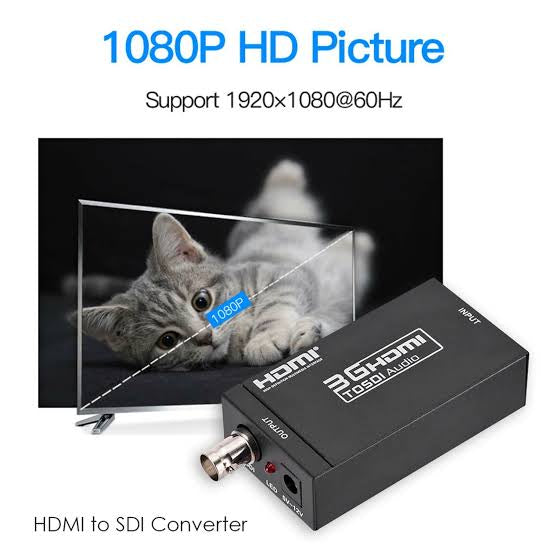 HDMI - to SDI Converter Box Monitor HDTV 1080P BNC Video Audio Adapter