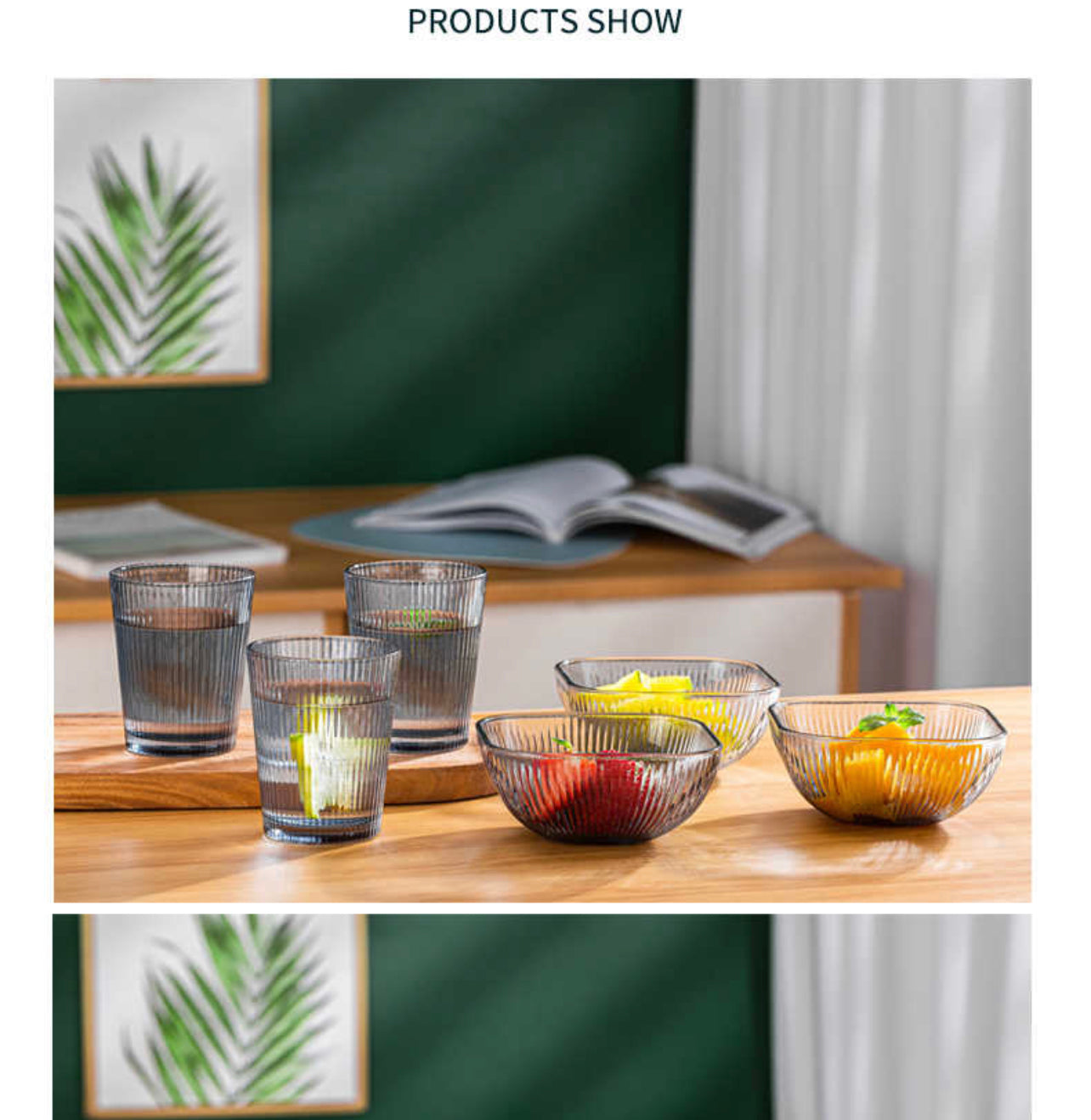 Glass Bowl & Cup Set 6pc