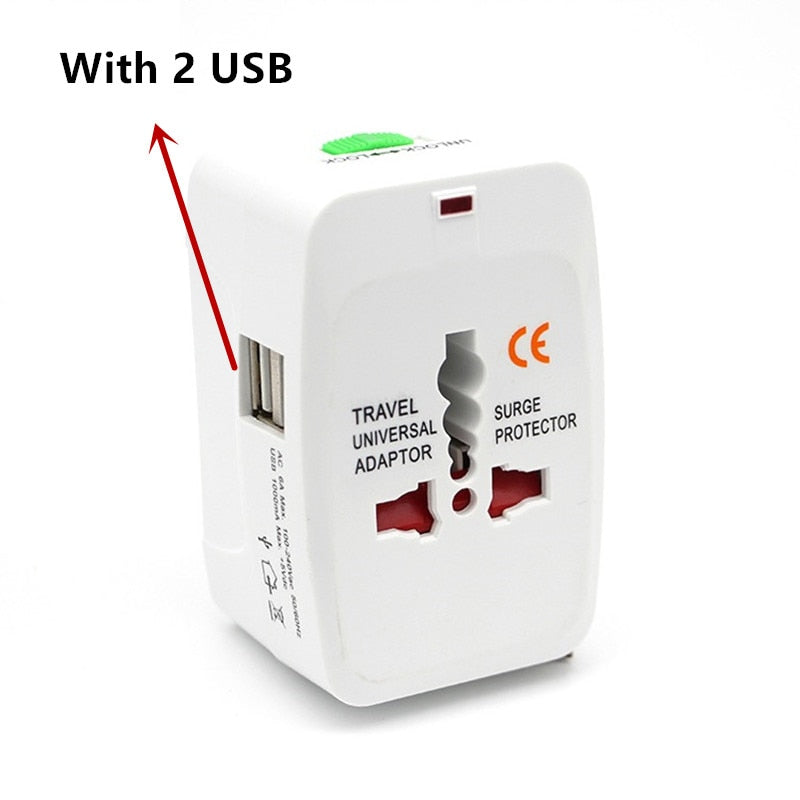 Universal Travel Adapter 1500Mah With Dual USB Port
