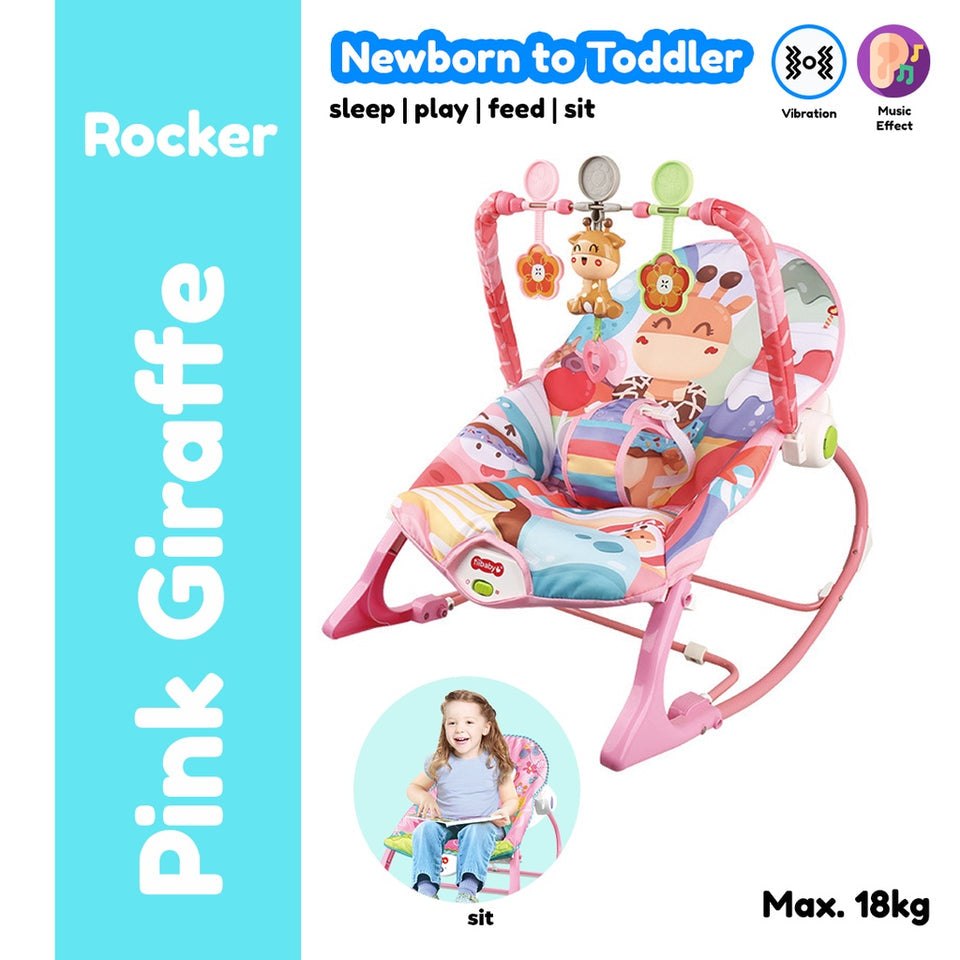 Multifunction Baby Vibrate Rocking Chair - Pink