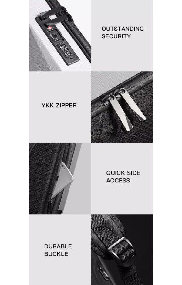 Laptop Backpack - Hard Shell - Anti-theft - 15 inch - Black