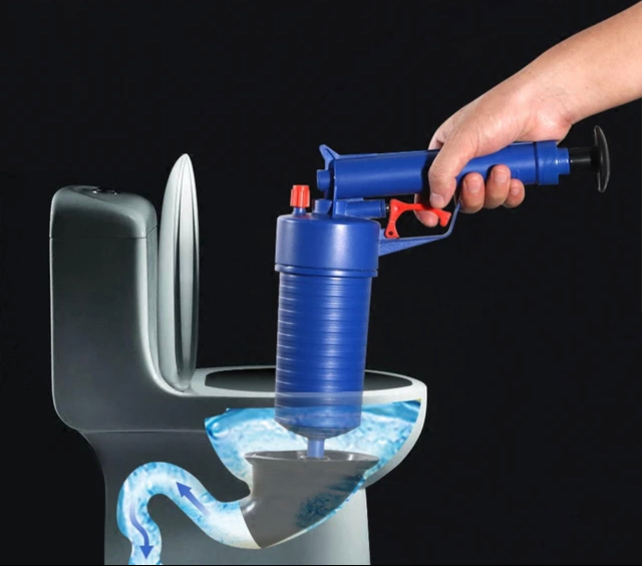 Sewer Cleaner High Pressure Air Drain Toilet Cleaner Sink Pipe Hair Remover Drill Plunger Tool Kitchen Cleaning Tools Set