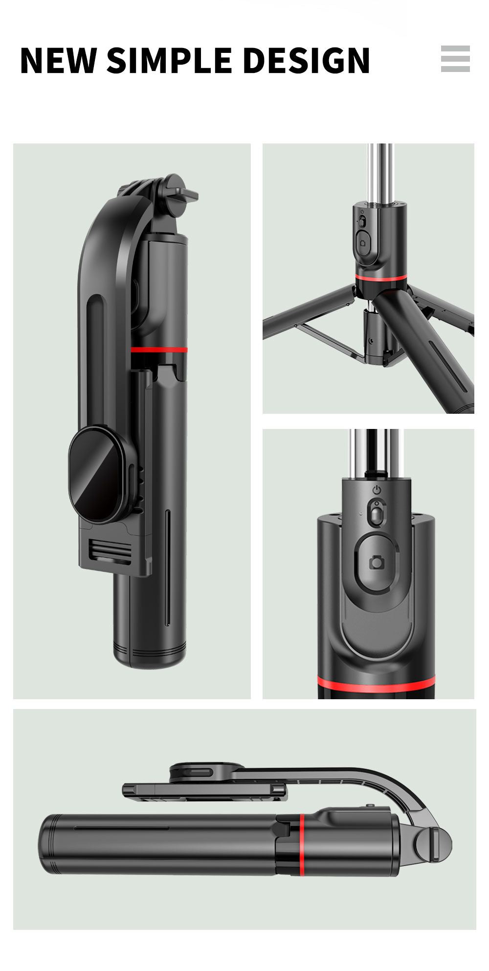 Mtech Pro Selfie Tripod Stick , Bluetooth compatible
