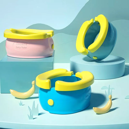 Baby Infant Chamber Pots Foldaway Infant Toilet Training Seat Car Travel Potty Rings with Urine Bag Lightweight Toilet Portable