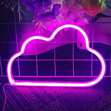 Floating Cloud Neon Sign Lamp 19cm x 2.3cm x 30.8cm Pink, Blue, Warm White USB & Battery Operated