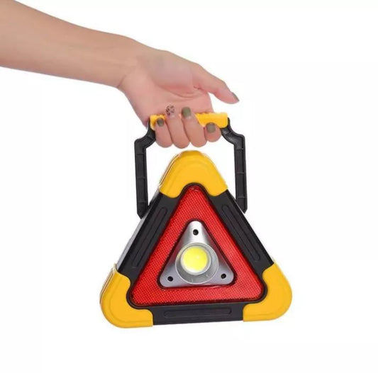 Multi-function Portable Rechargeable Flood Lamp Work Light Waterproof SOLAR Triangle Warning Light SOS Camping Searchlight LED Traffic