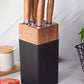 Stainless Steel Kitchen Knife Set Wood Handle 5pc With Wooden Block