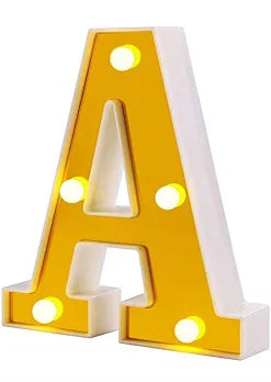 Gold Luminous 26 English LED Letter  Creative Letters Alphabet Number Battery Lamp Romantic Part 16cm
