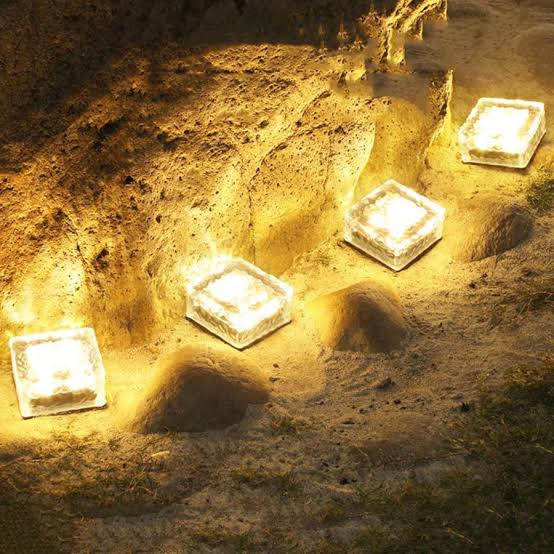 Solar Brick Lights Outdoor Solar Ice Cube Lights Landscape Path Light for Outdoor Garden Courtyard Pathway Christmas Decor