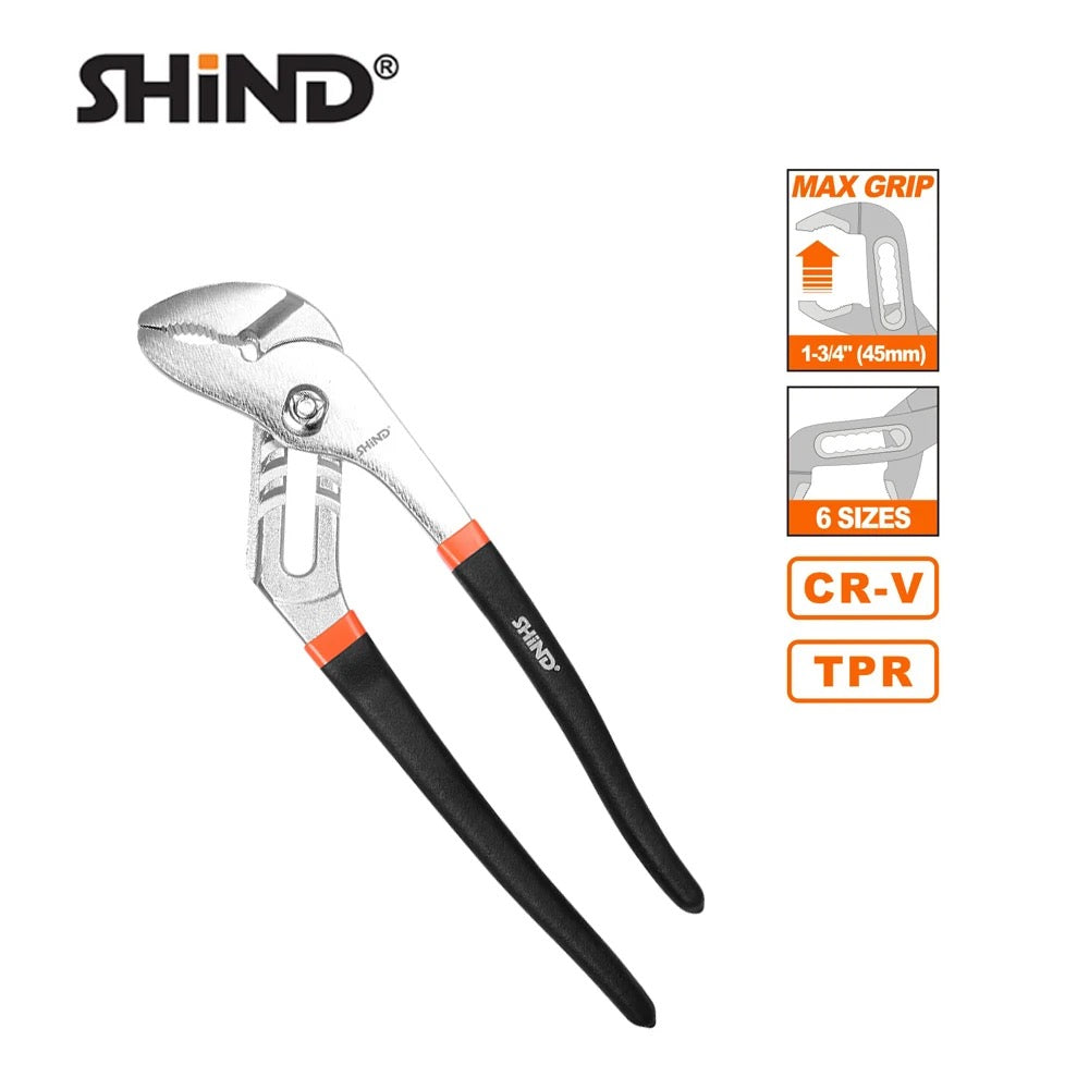 SHIND 10 Inch Multi-function Drop Forged Chrome Vanadium Steel Adjustable Water Pump Pliers