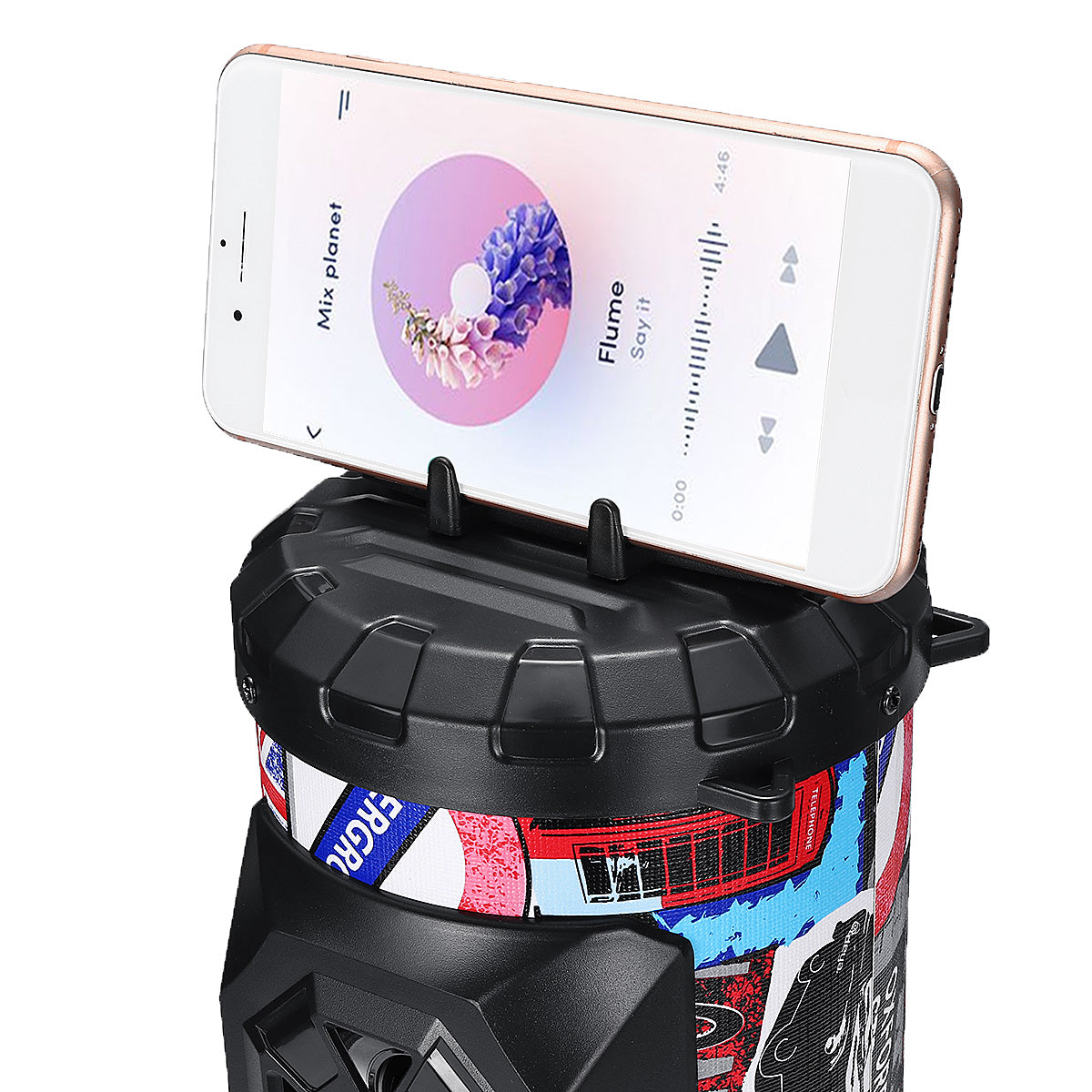 Portable Bluetooth Super Bass Speaker Phone Holder TF FM AUX-in Outdoor Handsfree Headset With Mic Support Smartphone PC