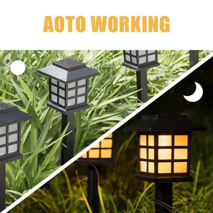 Solar Powered LED Light Outdoor Rain-proof Walkway Yard Garden Lamp 6pc Set