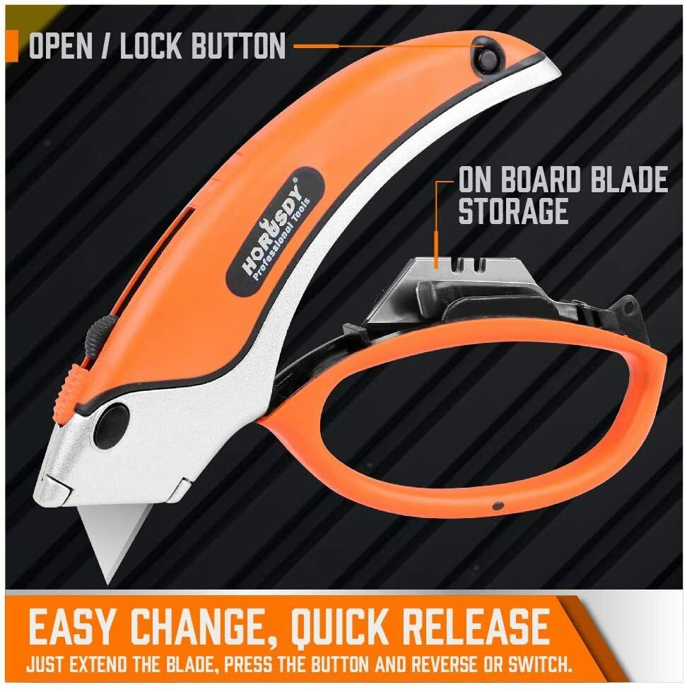 Spring Loaded Retractable Box Cutter Heavy Duty Retractable Box Cutter Trimming Knife – Megamall Online Store