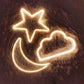 Star Neon Sign Lamp 29cm x 2.3cm x 29cm Pink, Blue Warm White USB & Battery Operated