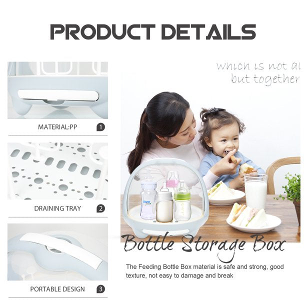 Baby Bottle Container Feeding Bottle Drying Rack Nursing Bottle Organizer Portable Bottle Case