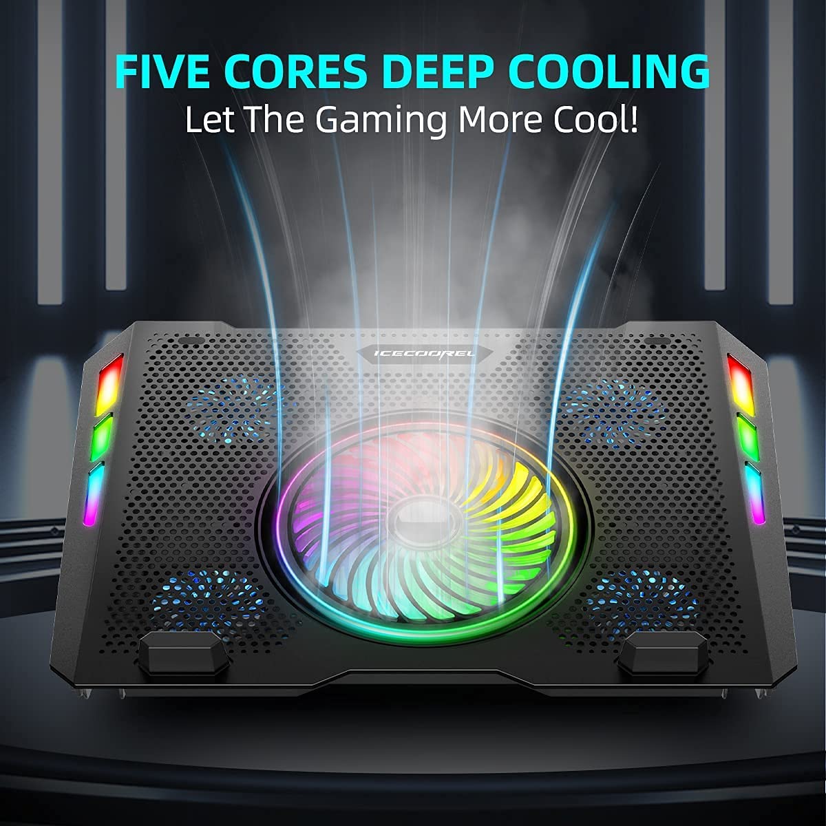 ICE-COOREL Laptop Cooling Pad Five Turbine Fans