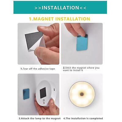 LED Motion Sensor Lights Wireless Night Light Rechargeable Cabinet Stair Lamp