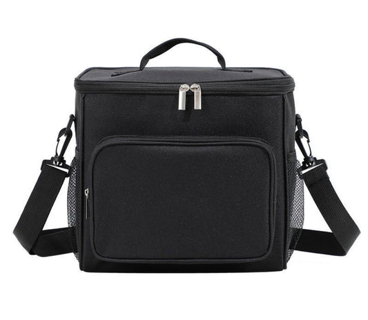 Insulated Lunch Bag (Black) | Portable Thermal Cooler Tote for Work, School & Travel