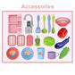 Toddler Kitchen Pretend Dishwashing Sink Set with Dishes Toy - Pink