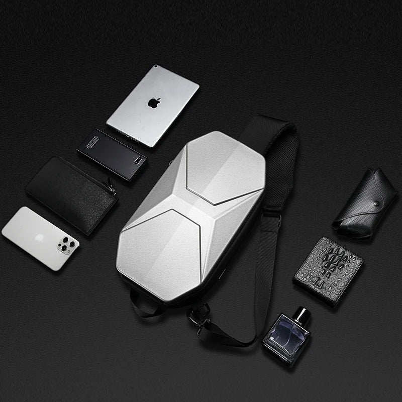 Hard Shell Chest Bag Male Waterproof Shoulder Bags Men Fashion Short Trip Messenger Bag USB Charging Crossbody Bag Teenage