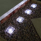 Solar Powered LED Stone Shape Outdoor Garden Ice Cube Brick Lamp
