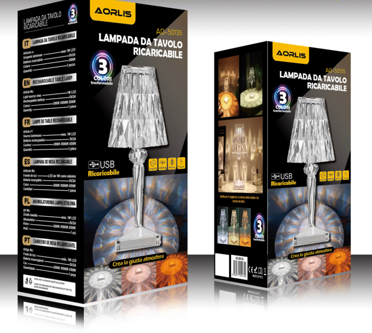 Aorlis Rechargeable Mushroom Table Lamp