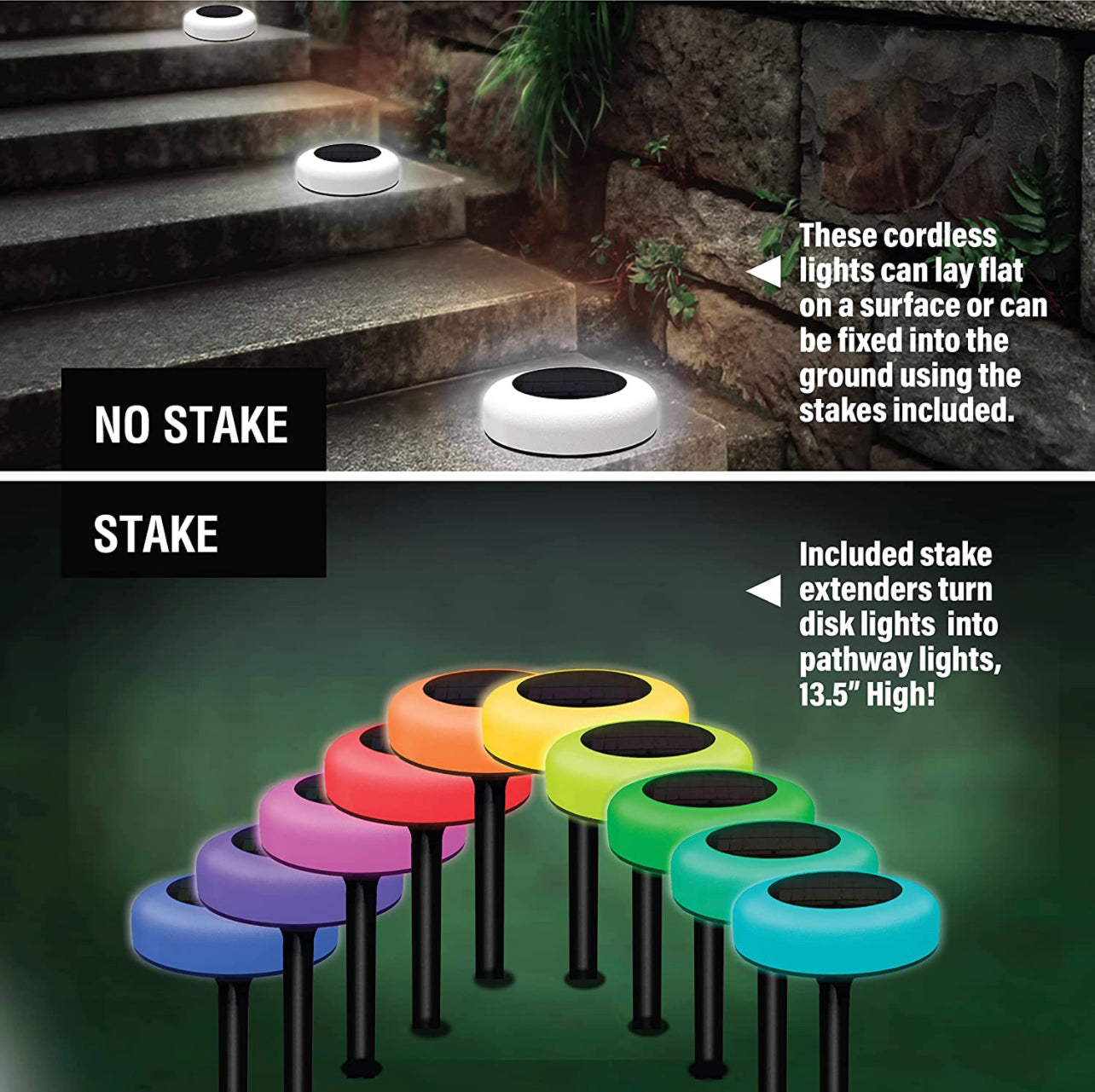 Solar Powered LED Ground Plug Light Color Gradient Waterproof Garden Landscape Lawn Lamp Outdoor Landscape Lighting Lamp