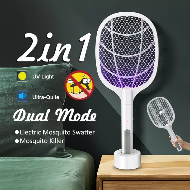 NEW 2 in 1 Electronic Mosquito Swatter and Mosquito Killer Lamp Rechargeable Mosquitoes Trap Lamp & Mosquito Racket Anti-mosquito Household