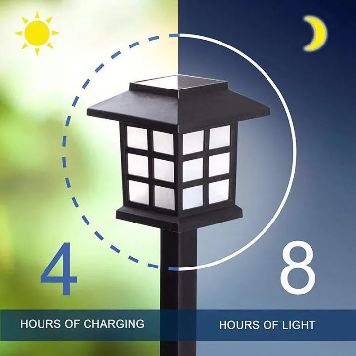 Solar Powered LED Light Outdoor Rain-proof Walkway Yard Garden Lamp 6pc Set