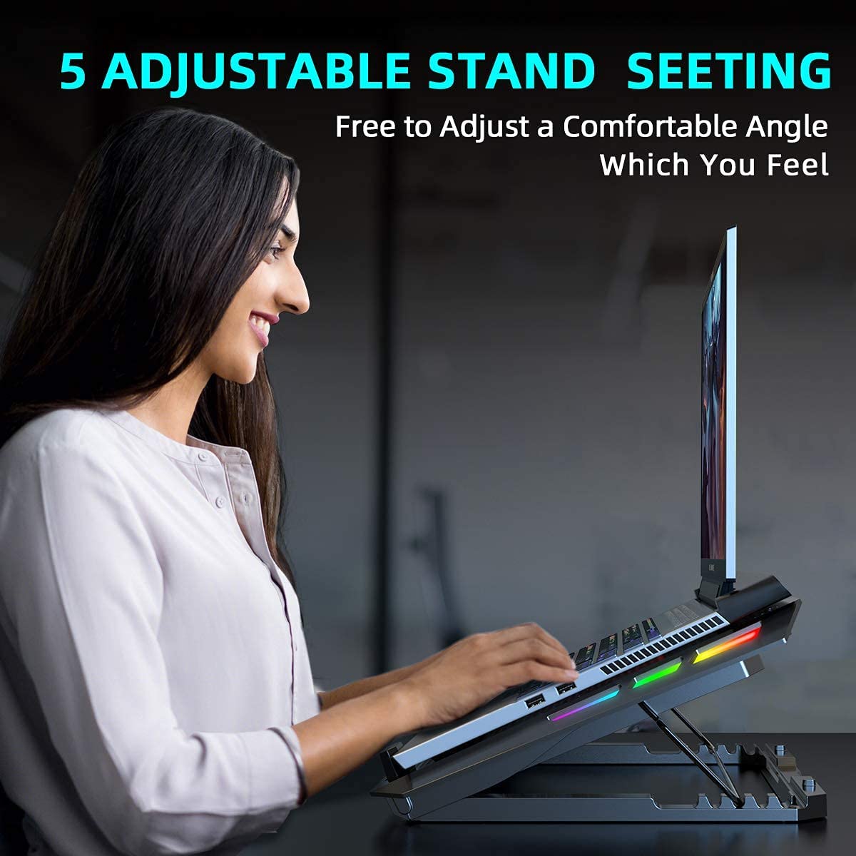 ICE-COOREL Laptop Cooling Pad Five Turbine Fans