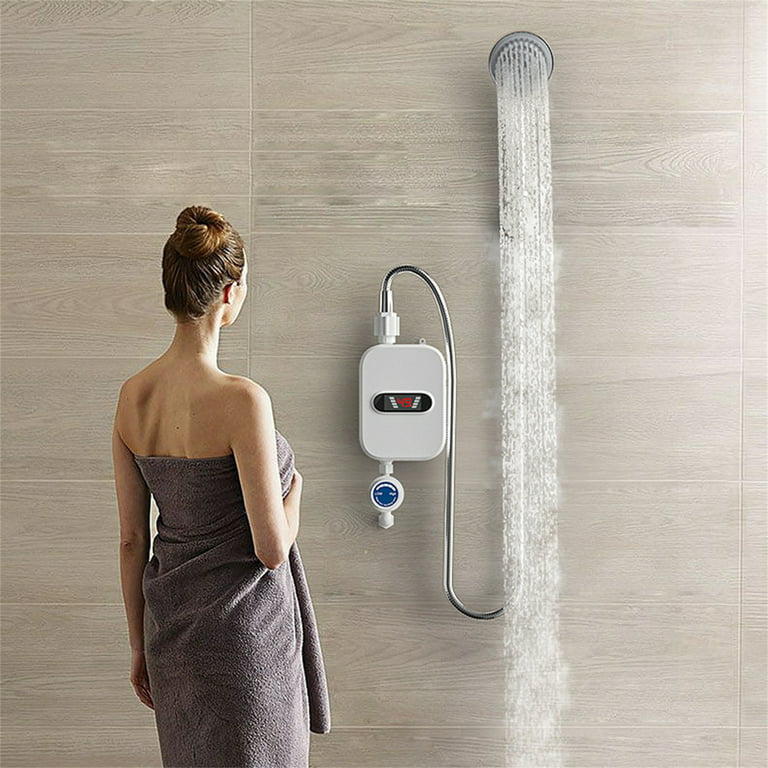 Mini Electric Tankless Water Heater with LED Temperature Display & Shower Head