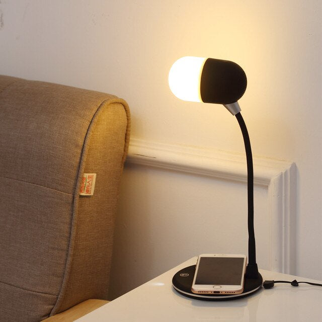 Desk Lamp with Qi Wireless Charger 5W Bluetooth Speaker 3:1
